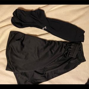 Black soccer shorts and socks